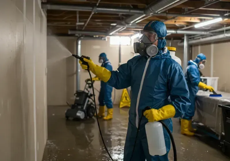 Basement Sanitization and Antimicrobial Treatment process in Villas, FL