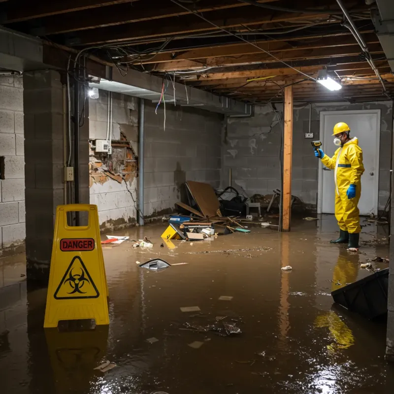 Flooded Basement Electrical Hazard in Villas, FL Property